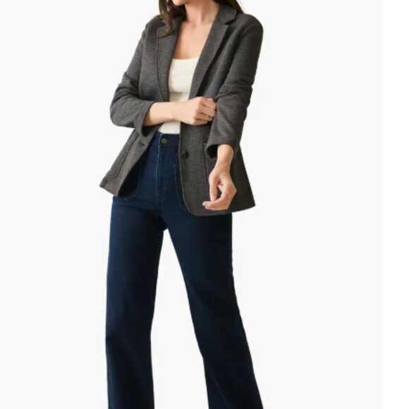 Faherty Inlet Cotton Blend Knit Blazer Deep Brown-Size S - Picture 2 of 5